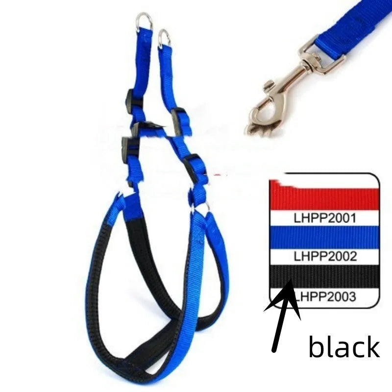 Soft lining polypropylene foam pet harness with adjustable nylon chest strap in black blue red colours