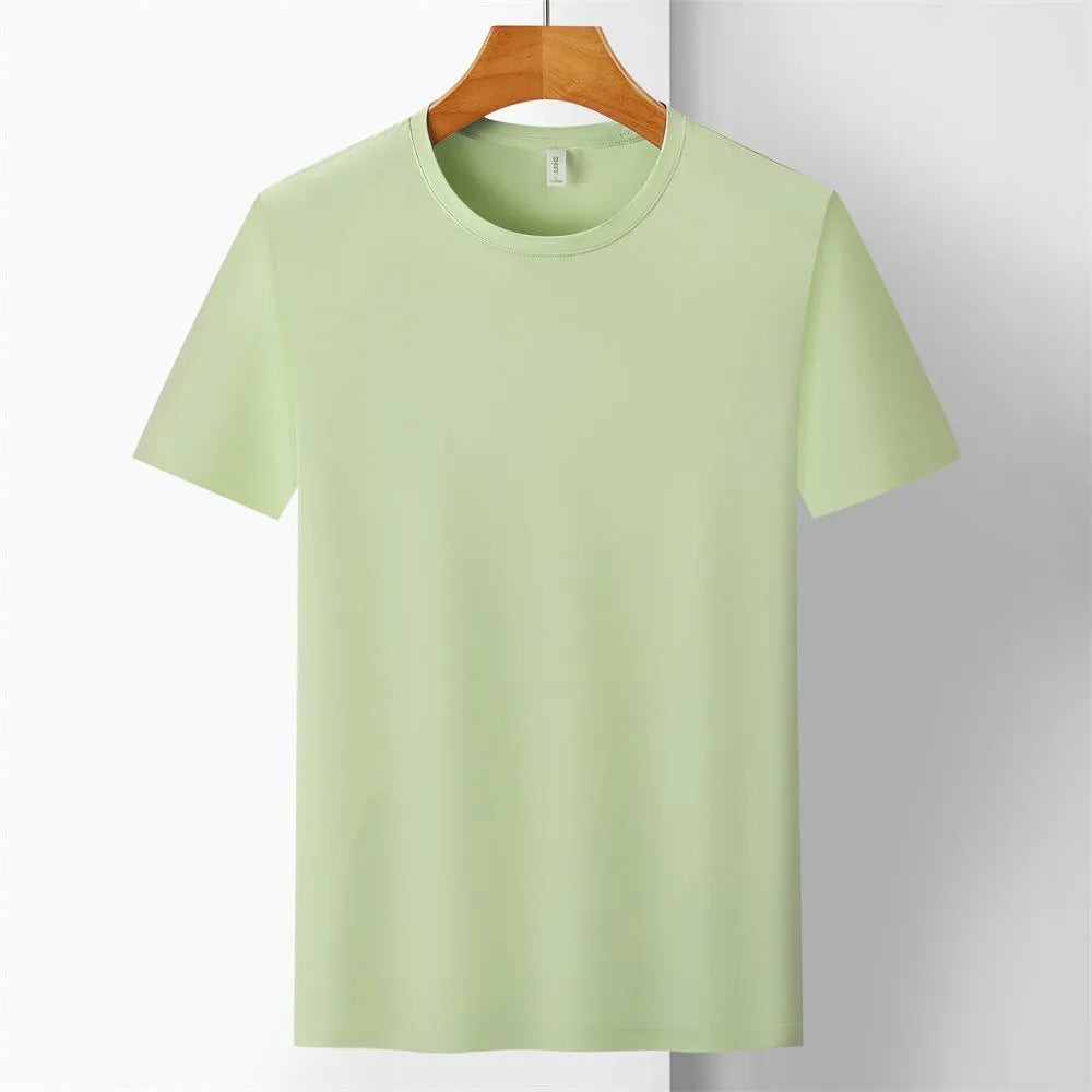 Ice silk quick-drying T-shirt in slim fit with short sleeves showing antibacterial and anti-UV properties
