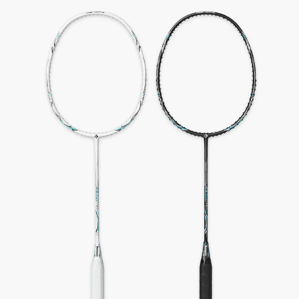 K520pro all carbon fibre badminton racket in black, pink or white colours with optional line patterns