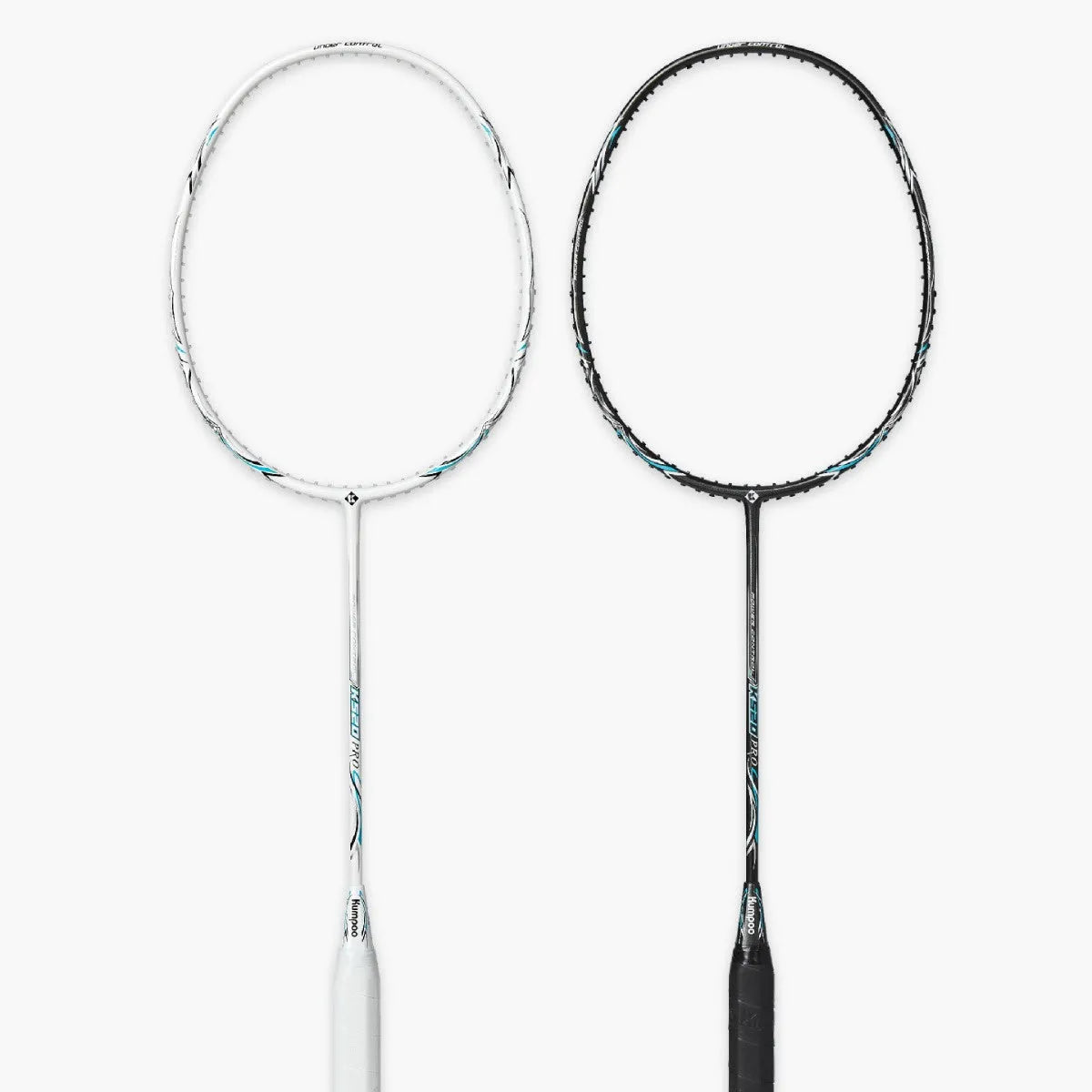 K520pro all carbon fibre badminton racket in black, pink or white colours with optional line patterns
