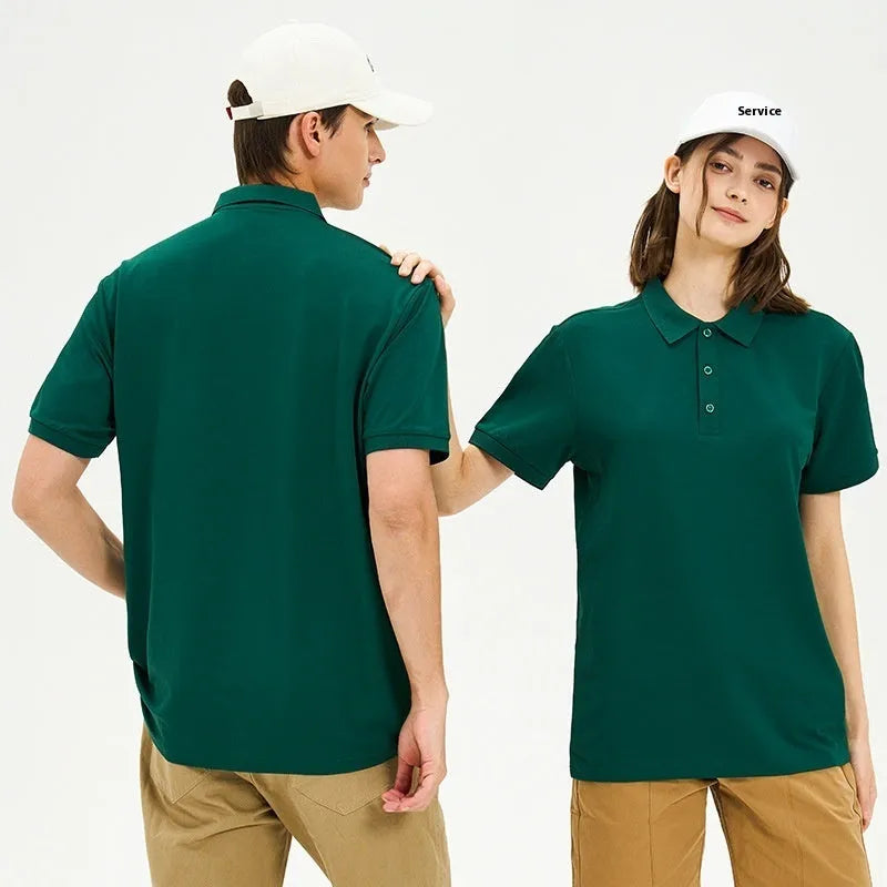 7A Antibacterial Business Lapel Polo Shirt Short Sleeve in Black, White, and Navy Blue