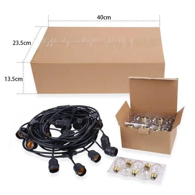 15-metre black light string with 15 small bulbs for indoor and outdoor decoration