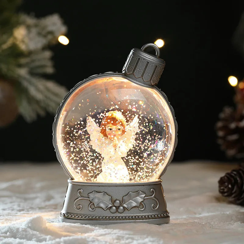 Plastic Christmas figurine LED candle light in snowman design with flickering flame effect