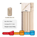 Four seasons outdoor sleeping bag unrolled showing 190cm length, hollow cotton filler, and chunya fabric in crystalline glaze colour