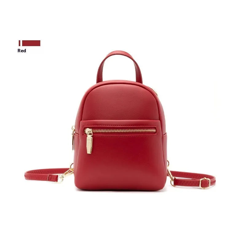 Soft PU mini backpack in street trend style with organisational compartments and six colour options