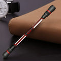 Frosted silica gel anti-slip spinning pen with 0.35mm needle tube tip, shown at 210mm length.