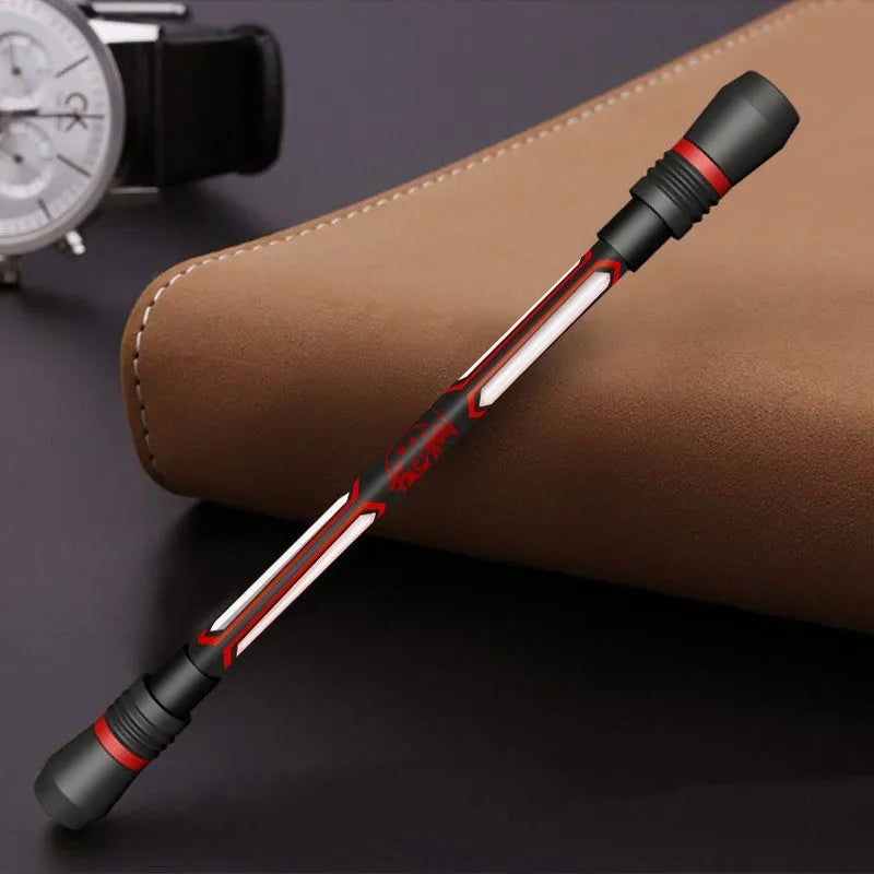 Frosted silica gel anti-slip spinning pen with 0.35mm needle tube tip, shown at 210mm length.