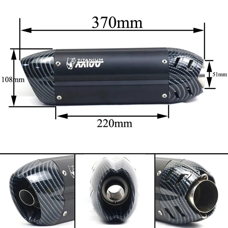 Stainless steel motorcycle exhaust modification component with small hexagonal design
