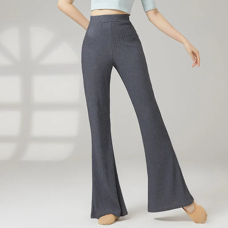 Women's classical dance practice trousers in solid colours with 100% polyester construction