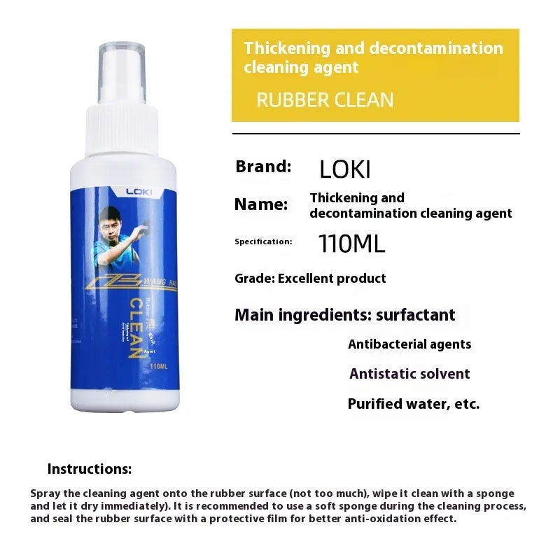 110ml table tennis rubber cleaning agent bottle with sponge applicator for paddle maintenance