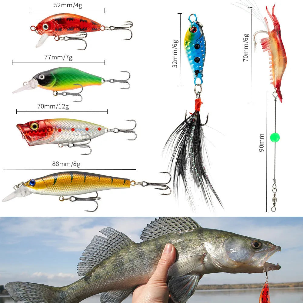 24-piece metal fishing set with Christmas Mino Bog design in blind box packaging