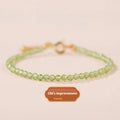 Adjustable natural crystal bracelet with 3mm polished beads on wrist