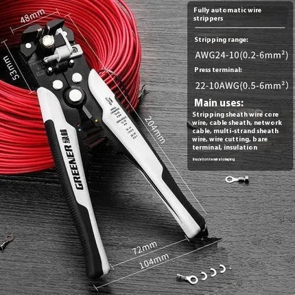 Fully automatic wire stripping pliers with box-mounted design and high carbon steel blades