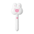 Rechargeable pet steam brush comb in green, pink, or white with a long handle.