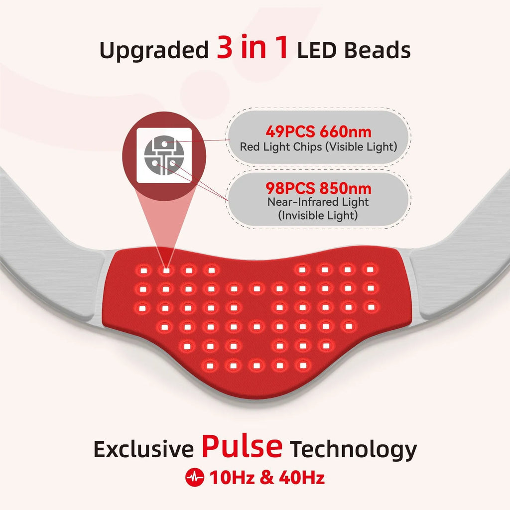 Red light hot compress neck mask with TENS pulse controller for cervical vertebra physiotherapy