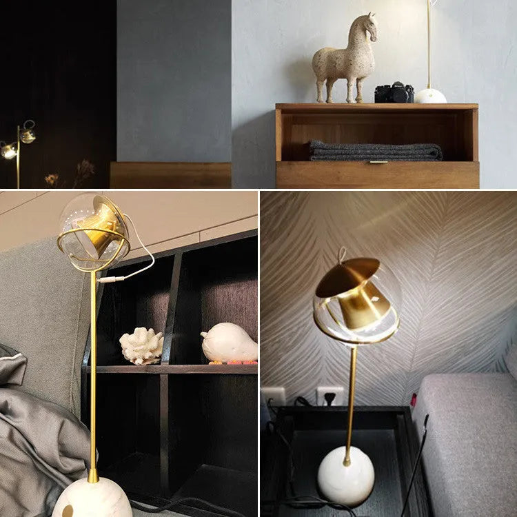 Glass lampshade dimmable desk lamp with touch switch and adjustable 6-10W LED lighting