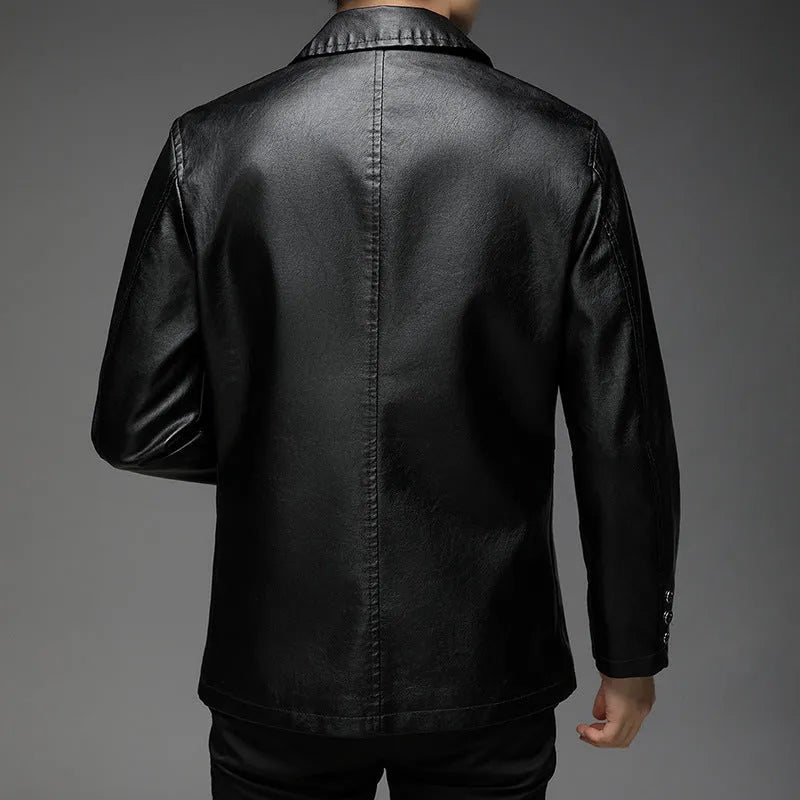 Autumn Korean-style polyester jacket in black or curry, sizes M to 4XL, casual outerwear