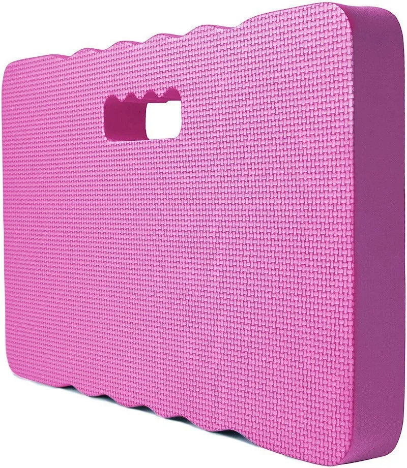 Garden kneeler with blue foam cushion and plastic frame, dimensions 45x28x4cm, for kneeling comfort