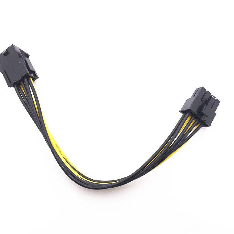 6P to 8P graphics card power cable extension measuring 20cm in length