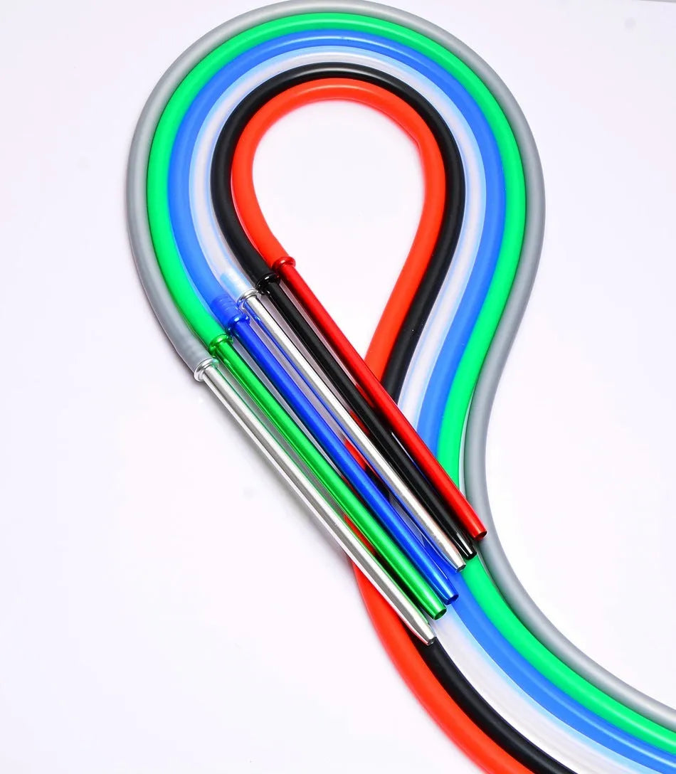 Silicone water fume hookah hose in six colour options with aluminium components