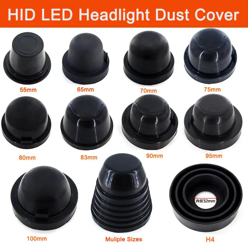 Black silicone 90mm headlight dust cover for General Motors vehicles
