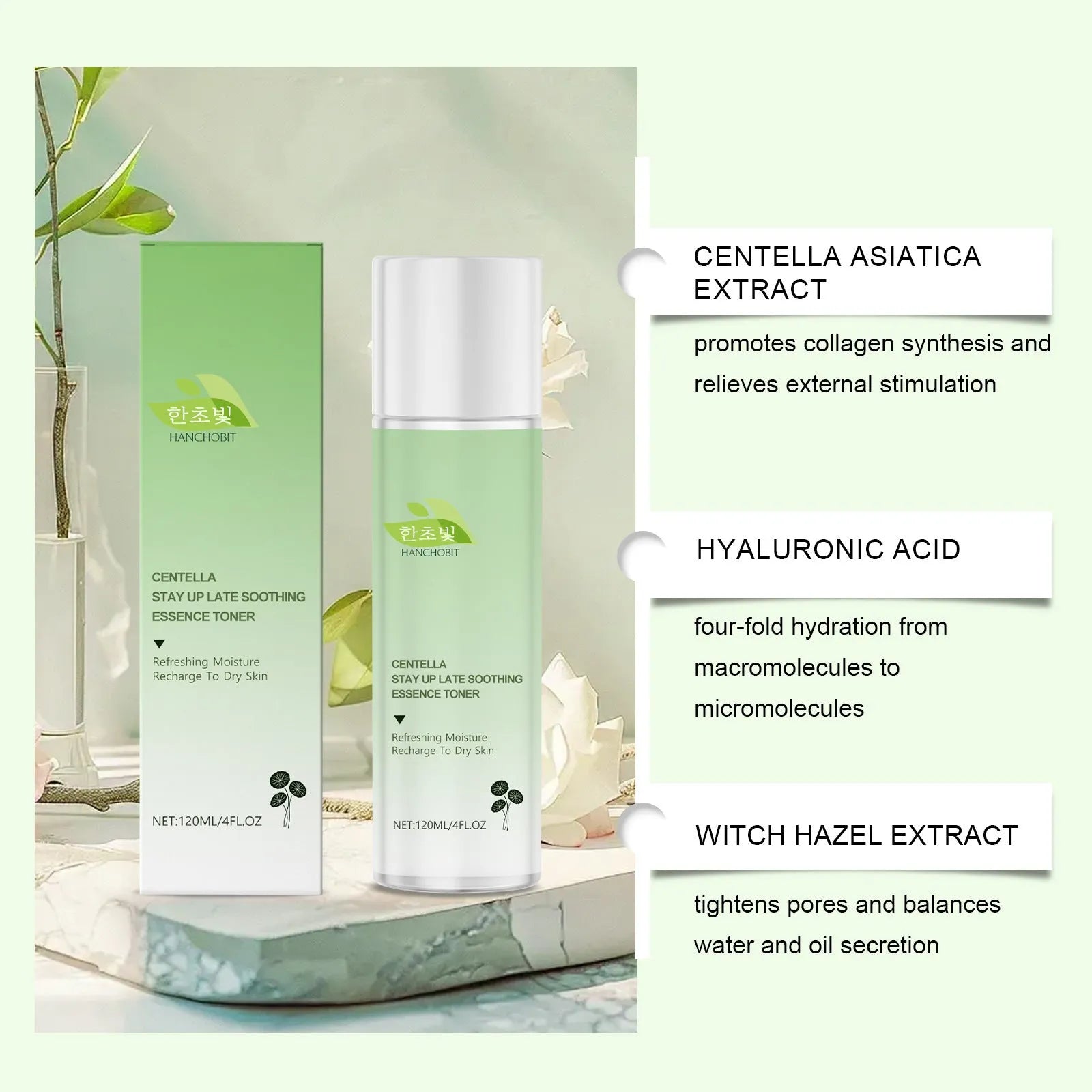 120 ml bottle of Centella Asiatica Soothing Fortyfing Lotion essence water.