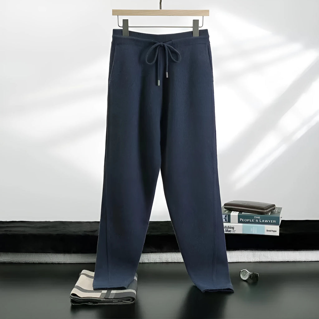Four flat split thickening wear-resistant casual pants, straight leg mid waist, cashmere, camel light gray dark camel gray blue