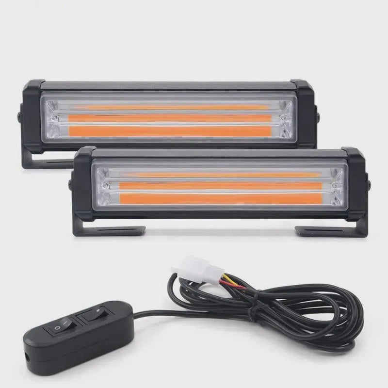 Yellow double-sided net strobe warning light with 160mm aluminium alloy housing