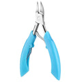 Bevel olecranon groove nail clippers in five colours: black, red, blue, pink, and white.