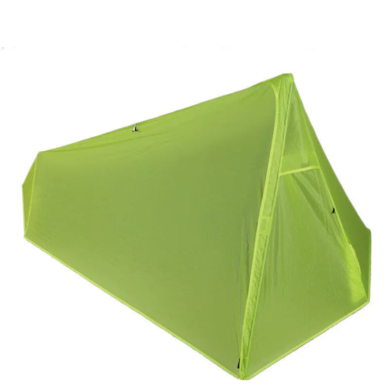 Aluminium alloy double tent for outdoor camping, green or grey, 210cm x 95cm, 610g, self-build design