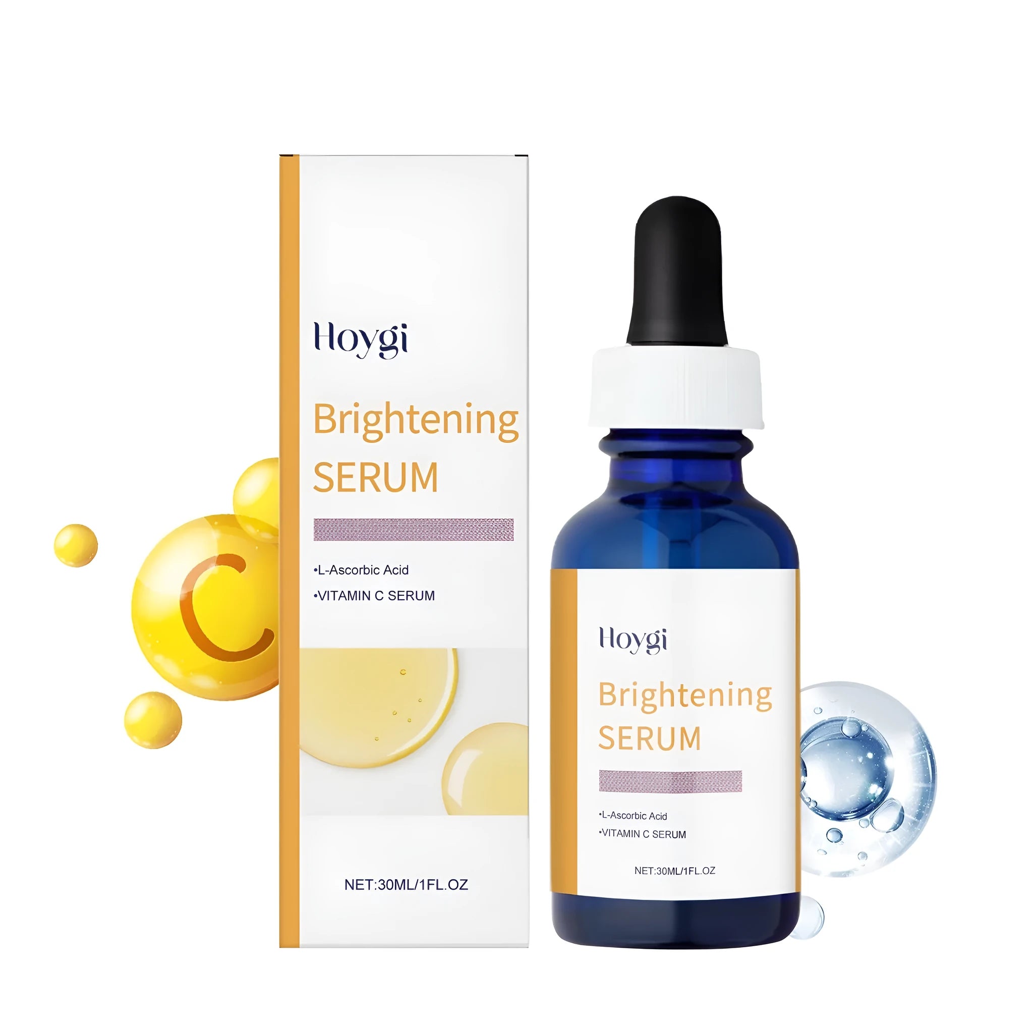 30ml Vitamin C Solution bottle with dropper containing 15% ascorbic acid and vitamin E serum