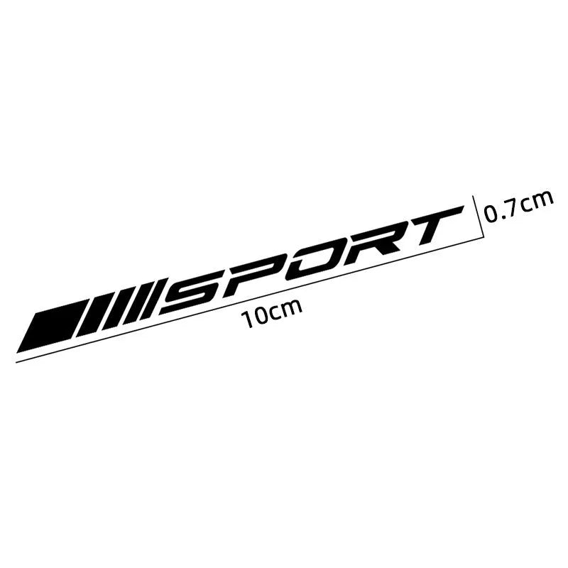 PET hollow sports series car rim stickers in black, red and white colours