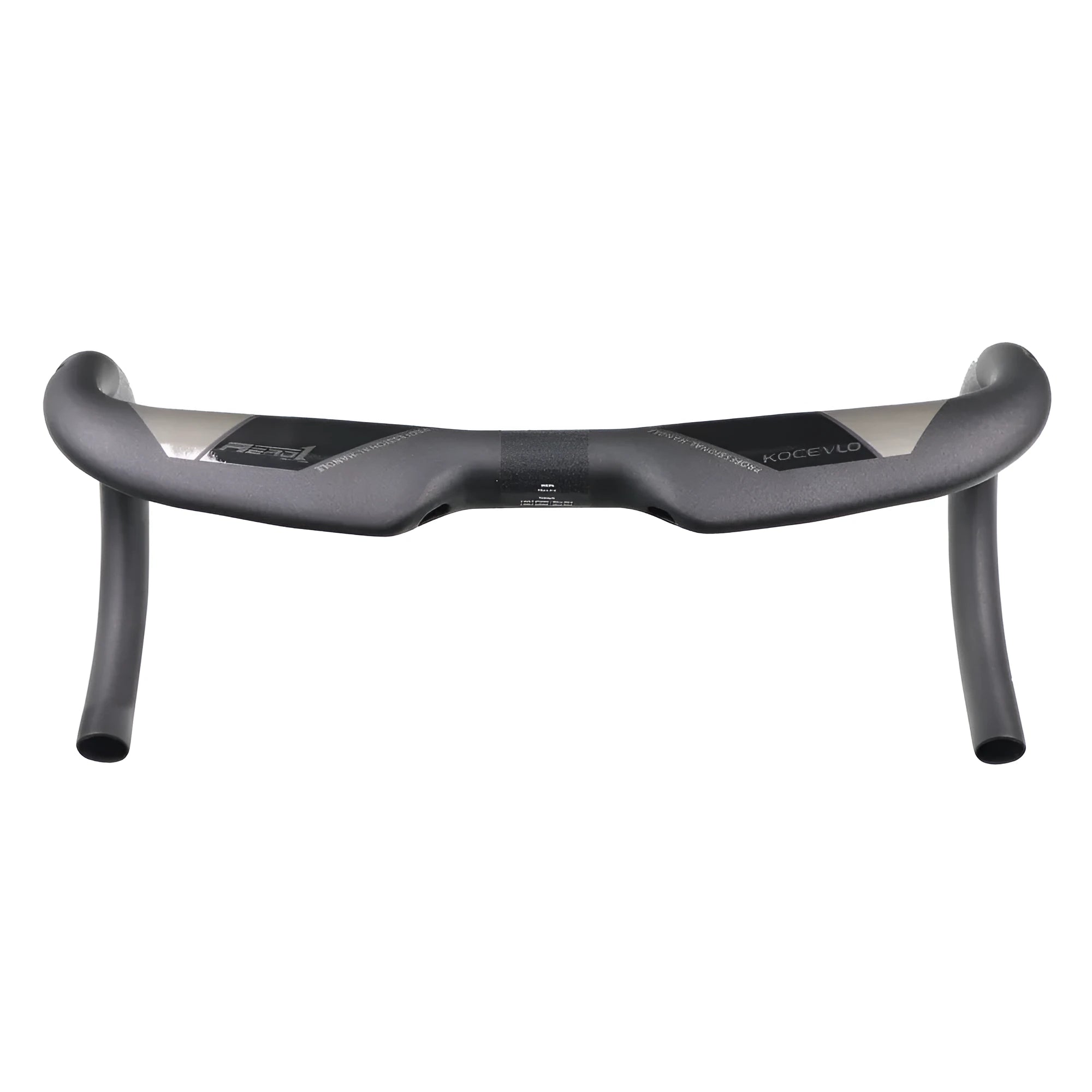 Wei Bike matt carbon fibre bent profile road bicycle handlebar showing its shape
