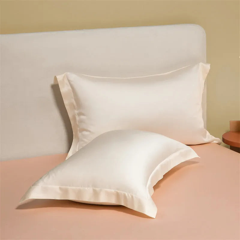 200 thread count Lenzing Tencel quilt sheets in Aurora Blue colour on a UK double bed