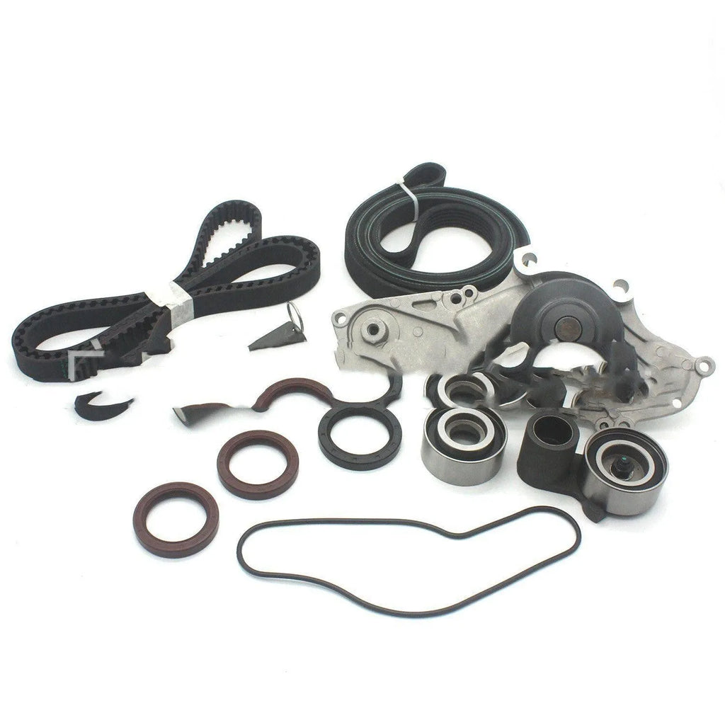 Metal belt and water pump assembly components measuring 28cm length, 18cm width, 16cm height