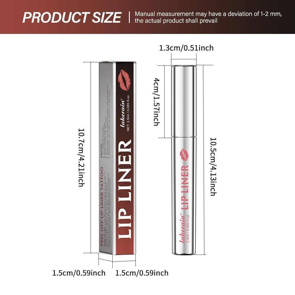 Matte finish pointed toe lip liner with tear and pull design shown in five colour options