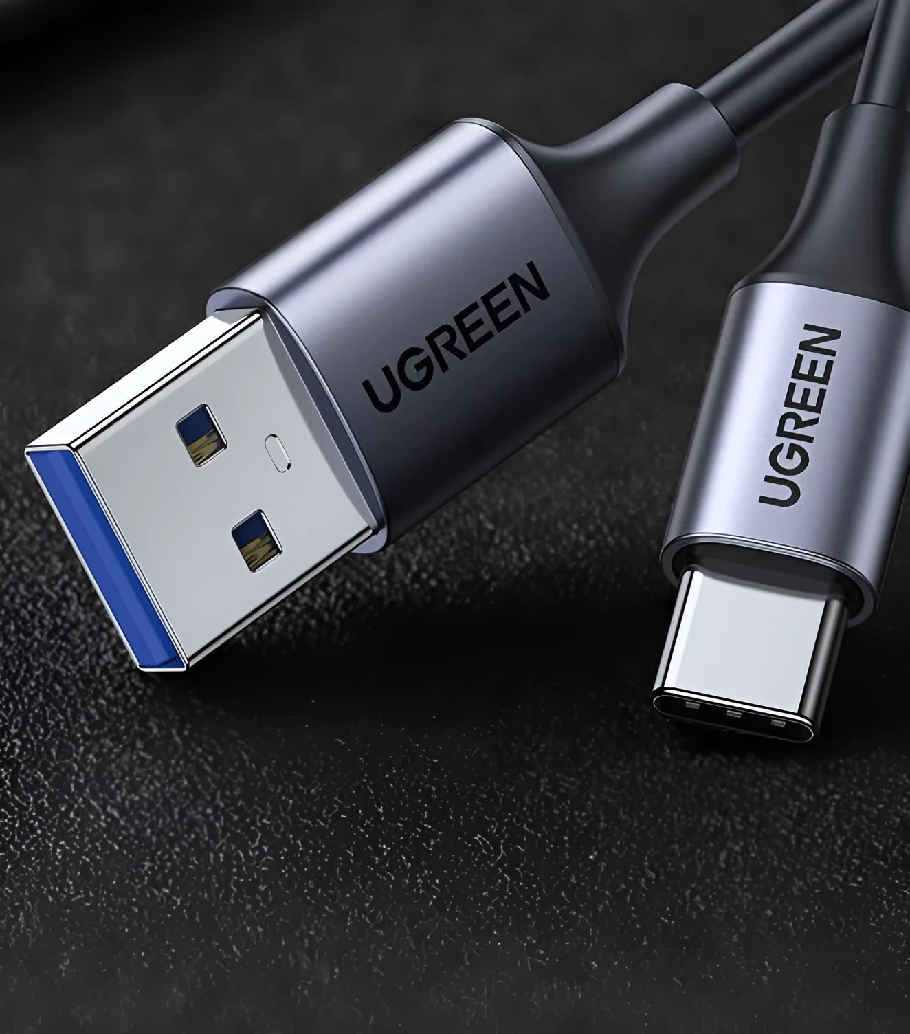 Black Lvlian USB data cable with straight connectors, 1 metre long, for phone charging and data transfer.