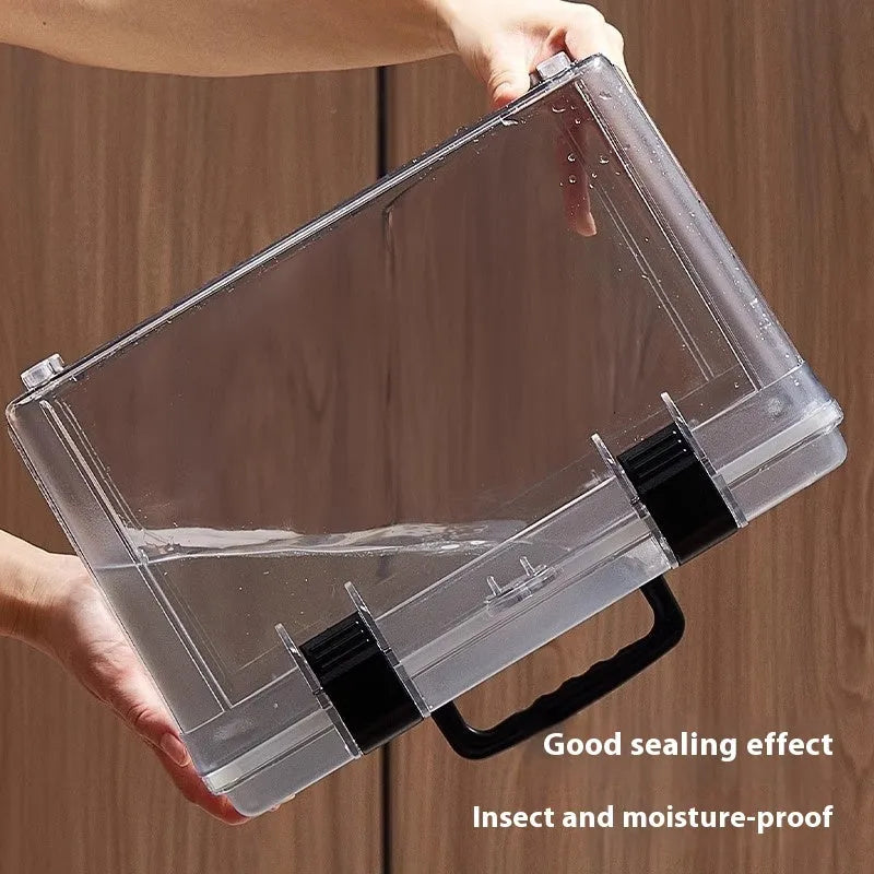Transparent ABS plastic storage box with locking lid in 4L 8L 11L sizes