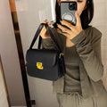 Soft PU leather women's underarm square bag with niche texture in five colour options