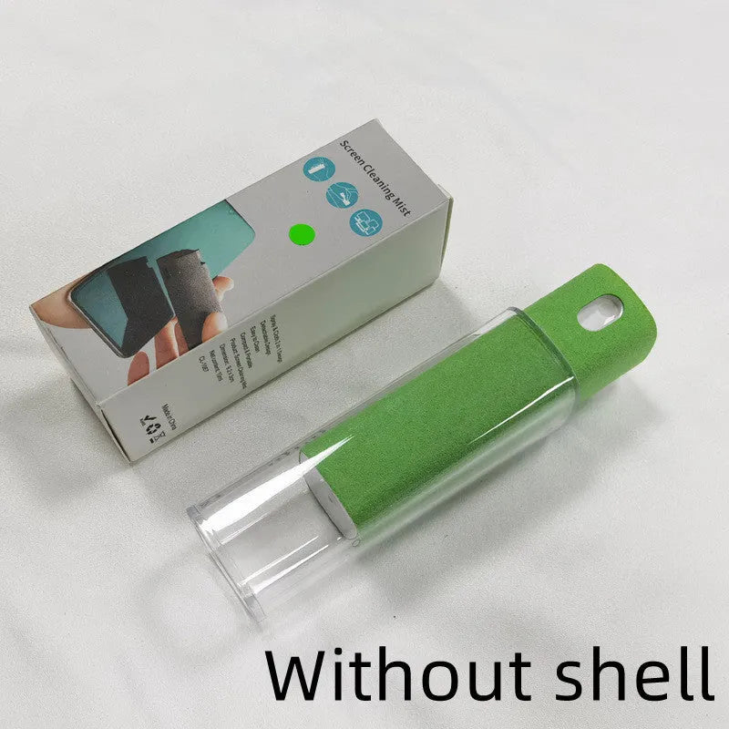 Portable screen cleaner kit with spray bottle and microfiber wipe for electronic displays