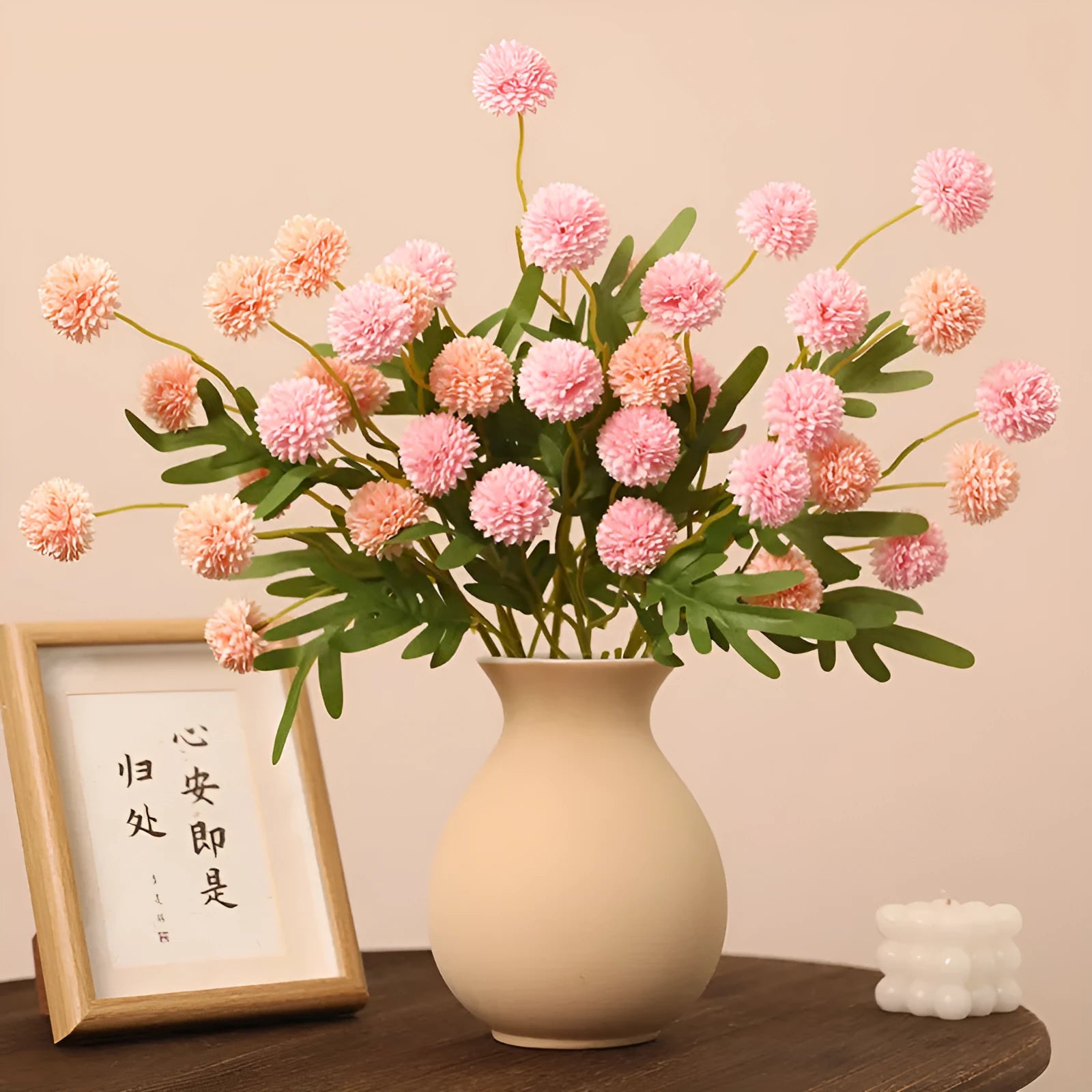 Five-head dandelion chrysanthemum silk flower ornament in multiple colour options
