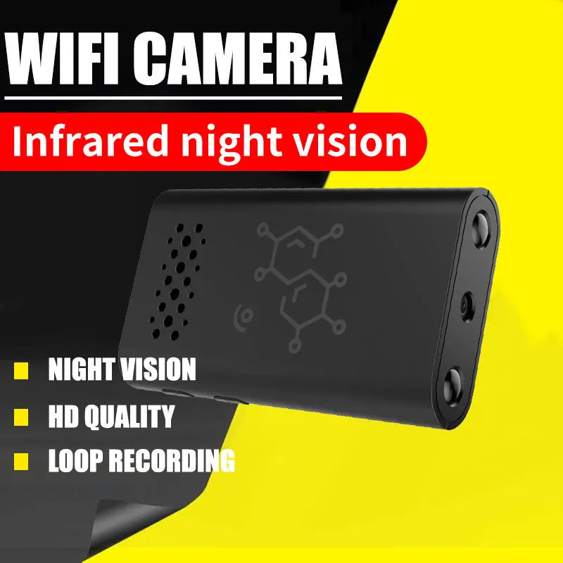 Black indoor smart security camera with WiFi connectivity for home monitoring applications