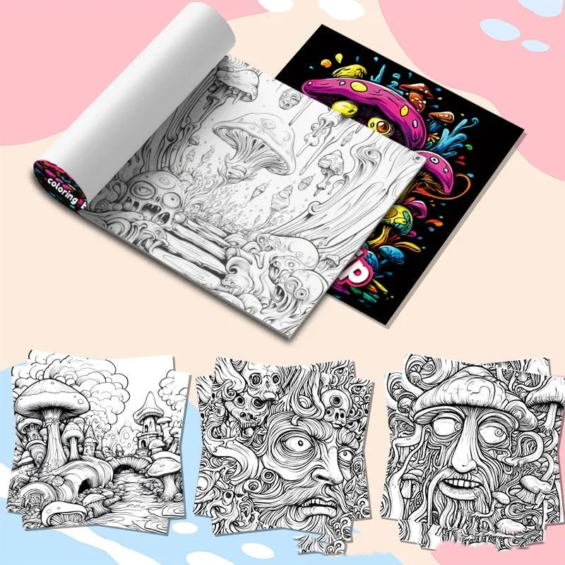 Creative painting book with 200mm acid-free pages in acid tour colour, showing flat-open binding