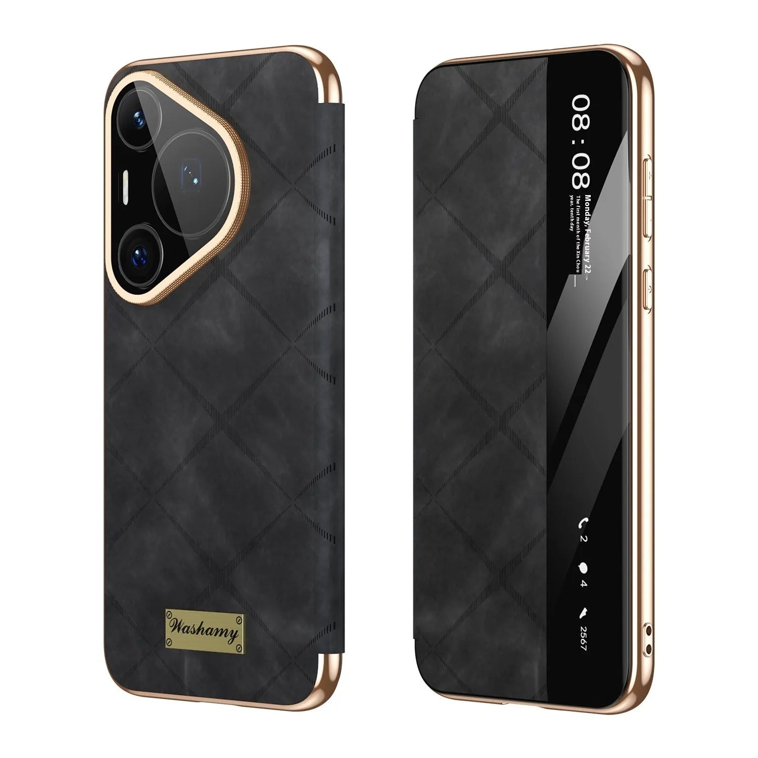 Electroplated diamond grid anti-fingerprint phone case for Huawei smartphones in three colour options