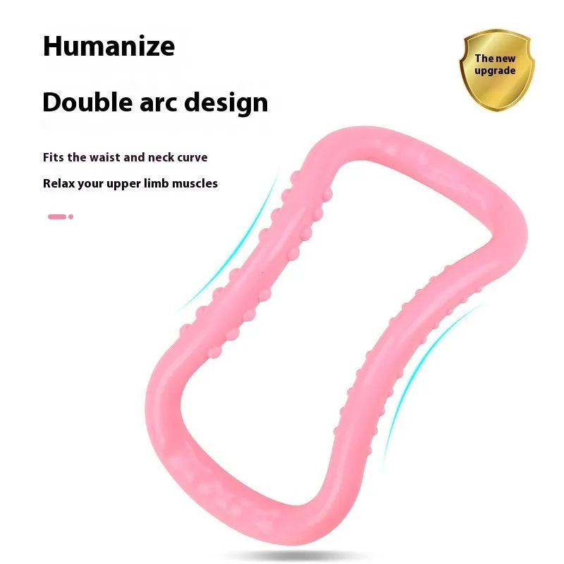 PP plastic yoga stretching ring in purple, blue, or pink colour for Pilates back opening exercises