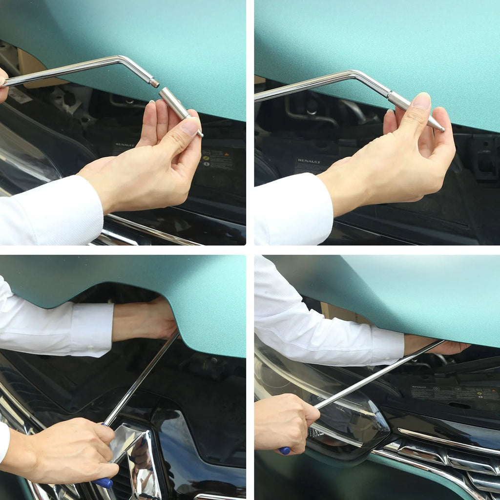 Three-piece car dent repair tool set with alloy steel construction for vehicle bodywork maintenance