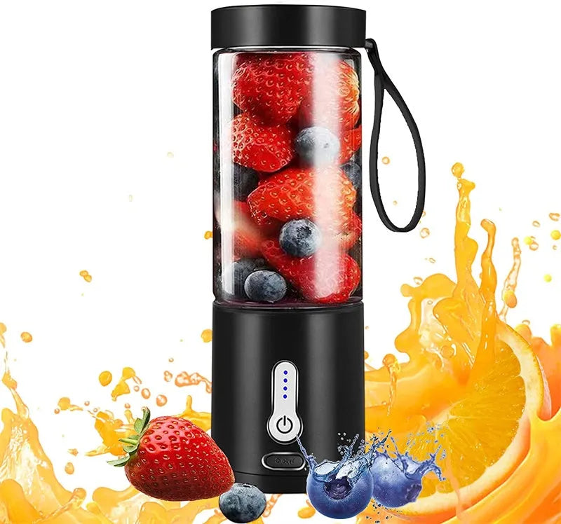Portable rechargeable blender with 530ml plastic cup in choice of colours