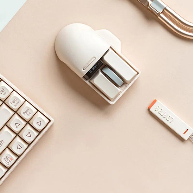 Xiaoqiao wireless computer mouse in tofu colour with ergonomic design and adjustable 4000dpi resolution
