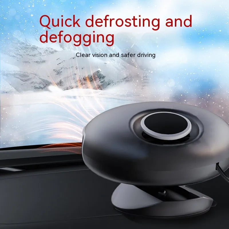 Black ABS car warm air blower heater with 130cm cable for 12V and 24V vehicles