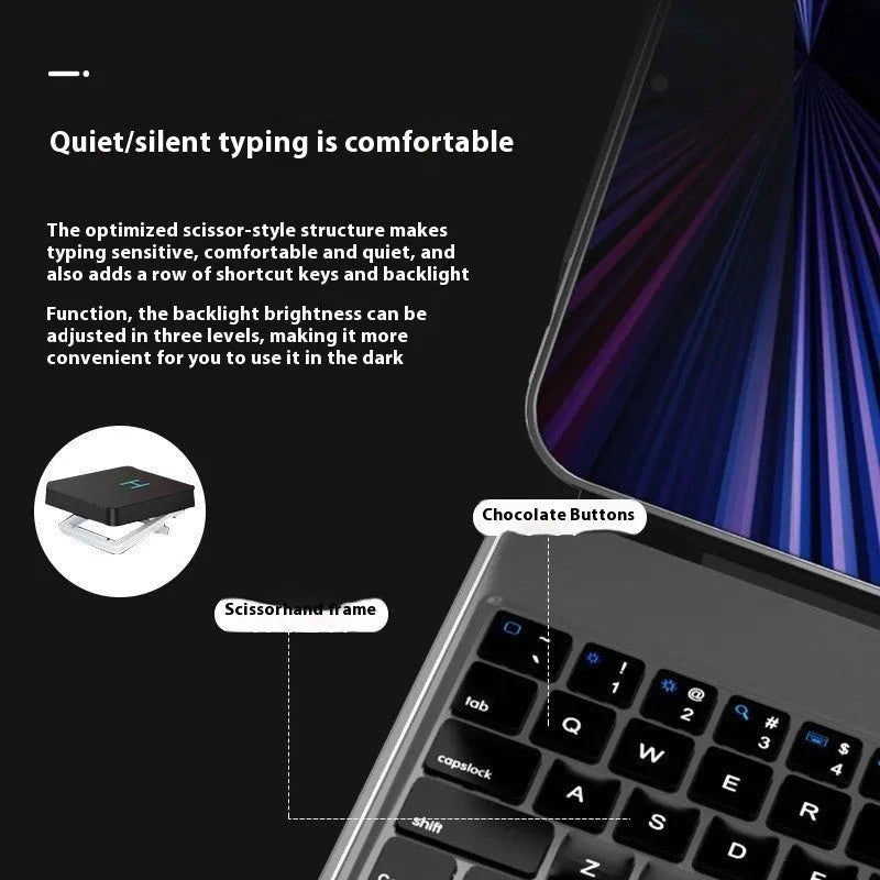 Bluetooth magnetic keyboard case with protective sleeve for 11-inch iPad tablets in five colour options